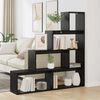 vidaXL Libreria divisoria Rovere Nero 143,5 x 29 x 143,5 cm