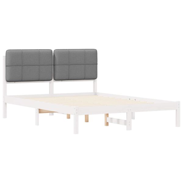 vidaXL Letto con Testiera Rivestita Grigio chiaro 140 x 190 cm