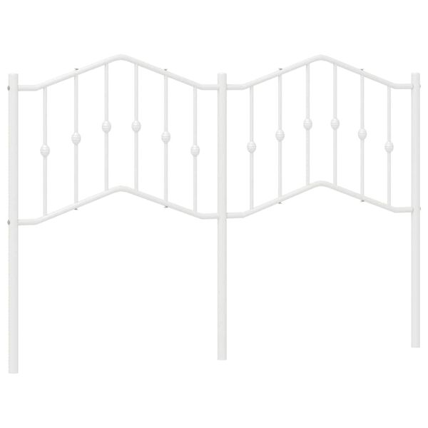 vidaXL Testiera di Ricambio in Metallo Bianco 135 cm