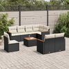 vidaXL Set Divani da Giardino 9 pz con Cuscini Nero in Polyrattan