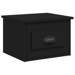 vidaXL Comodino a Parete Nero 41,5x36x28 cm