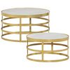 vidaXL Set Tavolini da Salotto 2 pz Marmo Ottone e Bianco