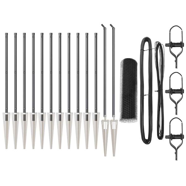 vidaXL Palo della recinzione Grigio 25 x 0,4 m (rete da 25 mm)