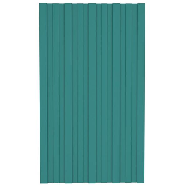 vidaXL Pannelli da Tetto 12 pz in Acciaio Zincato Verde 80x45 cm