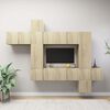 vidaXL Set di Mobili TV 10 pz Rovere Sonoma in Legno Multistrato