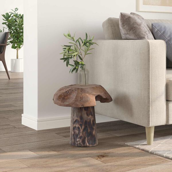 vidaXL Pouf Naturale 35 x 35 x 35 cm Legno di teak solido