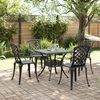vidaXL Set da Pranzo da Giardino 5 pz Nero in Alluminio Pressofuso