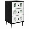 vidaXL Armadio da Notte HANAU Rovere Nero 36 x 33 x 61 cm