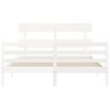 vidaXL Giroletto con Testiera Bianco 160x200 cm Legno Massello