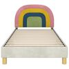 vidaXL Struttura letto bambini con testata Crema 90 x 200 cm Velluto