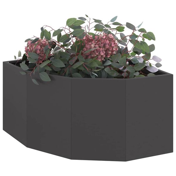 vidaXL Vaso d'angolo Nero 60 x 60 x 35 cm Acciaio