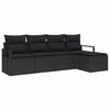 vidaXL Set di divani 5 pz Nero polyrattan