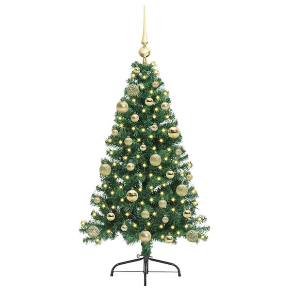 vidaXL Albero di Natale artificiale con luci integrate Verde 120 cm