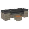 vidaXL Set Divano da Giardino 8 pz con Cuscini Grigio in Polyrattan