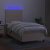 vidaXL Letto a Molle con Materasso e LED Crema 80x200 cm in Tessuto