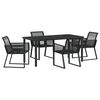 vidaXL Set da Pranzo per Giardino 5 pz Nero