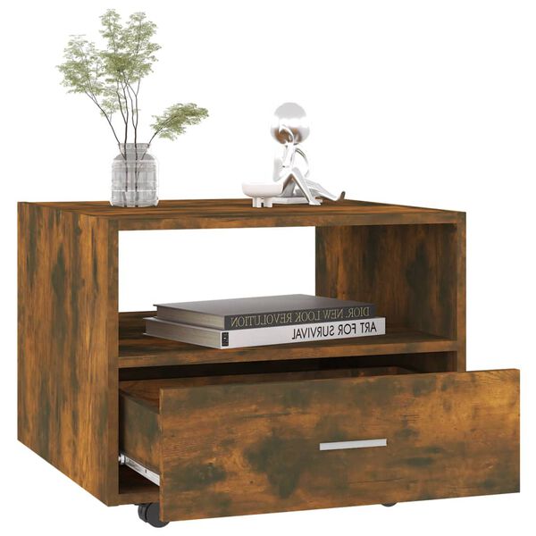 vidaXL Tavolino da Salotto Rovere Fumo 55x55x40cm in Legno Multistrato