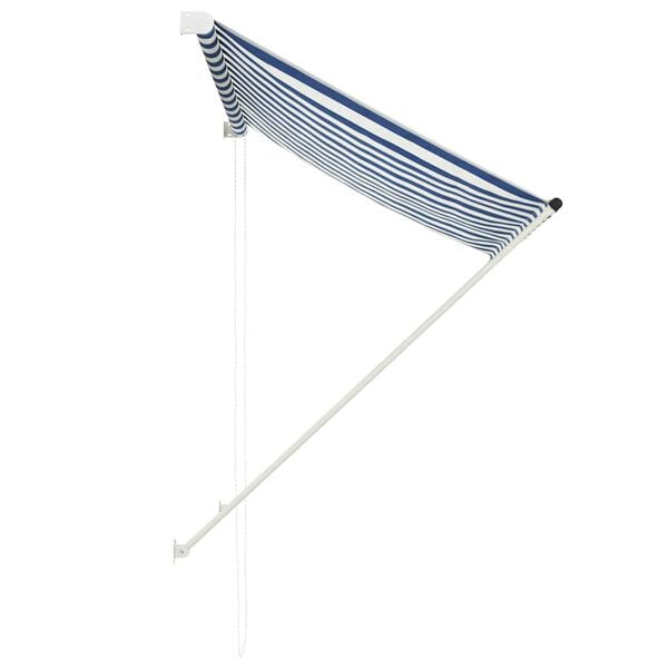 vidaXL Tenda da Sole Retrattile 150x150 cm Blu e Bianco