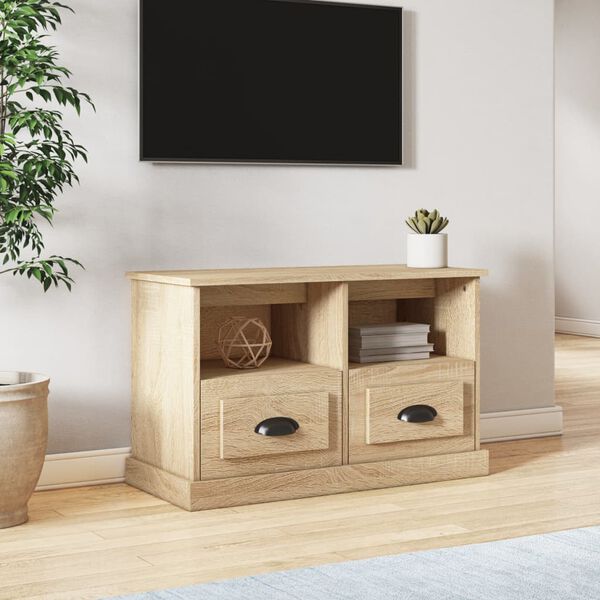 vidaXL Mobile Porta TV Rovere Sonoma 80x35x50 cm in Legno Multistrato