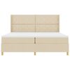 vidaXL Letto a molle con materasso Crema 200 x 200 cm Tessuto
