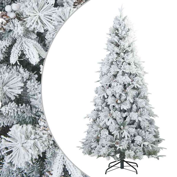 vidaXL Albero di Natale Artificiale Snodato Foderato di Neve Bianco