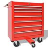 vidaXL Carrello Portautensili Officina con 1125 Utensili Acciaio Rosso