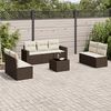 vidaXL Set Divani da Giardino 8 pz con Cuscini Marrone in Polyrattan