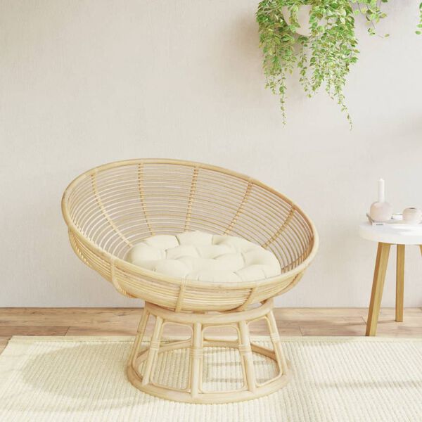 vidaXL Cuscino Rotondo Crema &Oslash; 60x11 cm in Tessuto Oxford