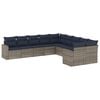 vidaXL Set Divani da Giardino 10 pz con Cuscini Grigio in Polyrattan