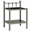 vidaXL Comodino Grigio e Nero 45x34,5x60,5 cm in Metallo e Vetro