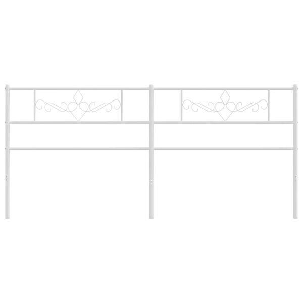 vidaXL Testiera di Ricambio in Metallo Bianco 180 cm