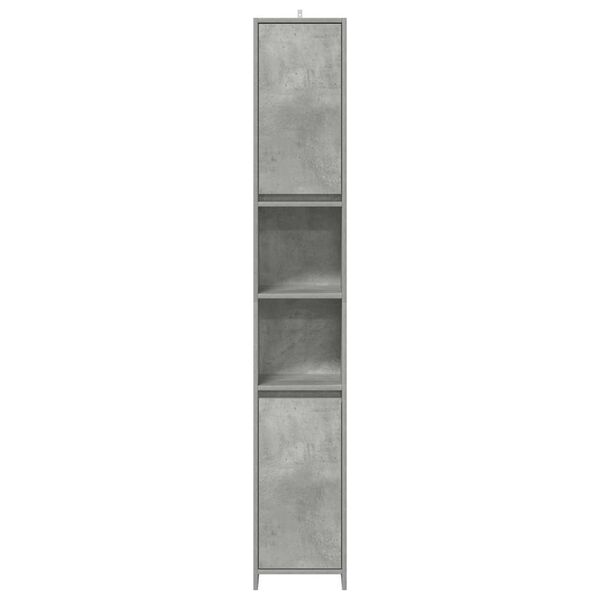 vidaXL Mobile da Bagno Grigio Cemento 30x30x183,5 cm Legno Multistrato