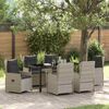 vidaXL Set da Pranzo per Giardino 7 pcs Grigio chiaro polyrattan