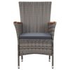 vidaXL Set da Pranzo da Giardino 5 pz con Cuscini in Polyrattan Grigio