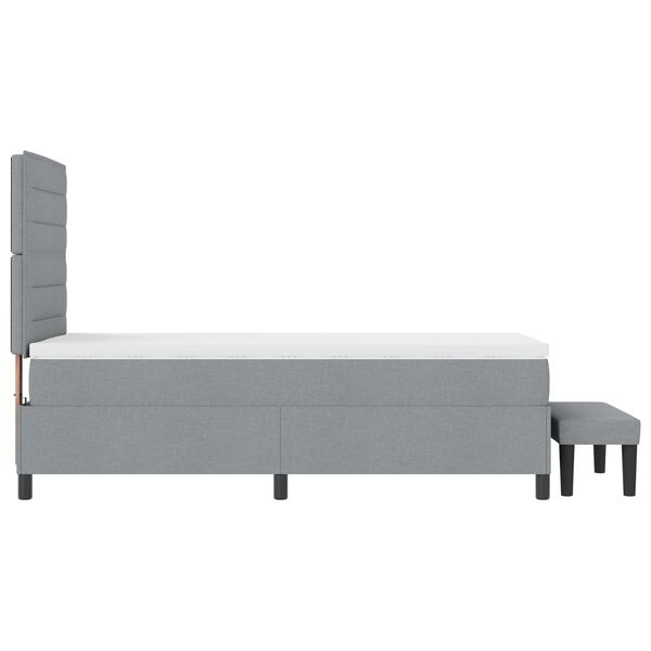 vidaXL Letto a molle con materasso Grigio chiaro 80 x 200 cm Tessuto