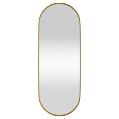 vidaXL Specchio da Parete Dorato 15x40 cm Ovale