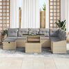 vidaXL Set Divano da Giardino 9 pcs Beige polyrattan