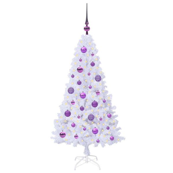 vidaXL Albero di Natale artificiale Bianco 120 cm PVC e Acciaio