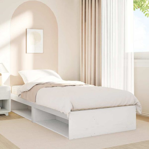 vidaXL Dormeuse con Materasso Bianca 90x190 cm Legno Massello di Pino