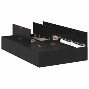 vidaXL Struttura letto con contenitore Rovere Nero 120 x 200 cm