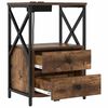 vidaXL Armadio da Notte con cassetto 2 pcs Rovere fum&eacute; 40 x 31 x 60 cm