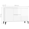vidaXL Credenza Bianco Lucido 102x35x70 cm in Legno Multistrato