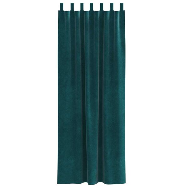 vidaXL Tende oscuranti 2 pcs Verde Scuro 140 x 225 cm Velluto
