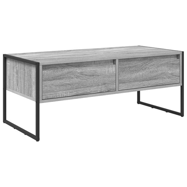 vidaXL Tavolino da salotto con cassetto Grigio Sonoma 100 x 46 x 40 cm