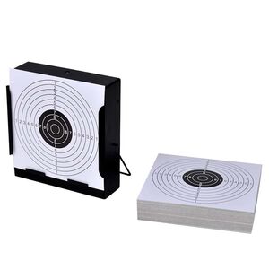 vidaXL Supporto Tiro al Bersaglio Quadrato 14 cm + 100 Bersagli Carta