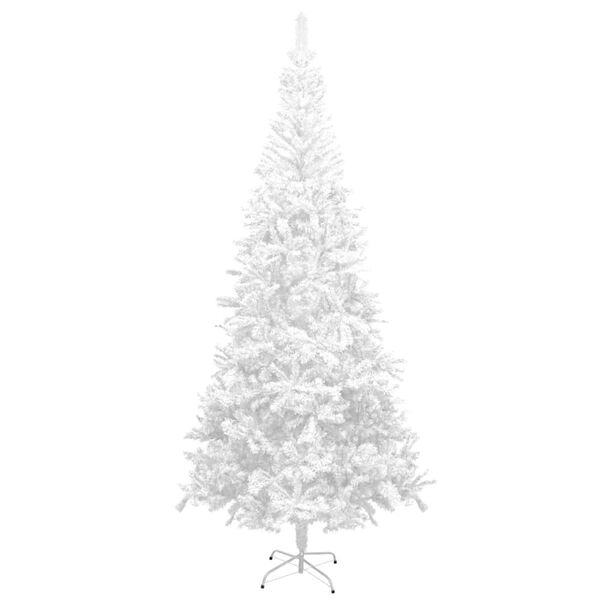 vidaXL Albero di Natale Artificiale Preiluminato Palline 240 cm Bianco