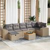 vidaXL Set Divano da Giardino 8 pz con Cuscini Beige in Polyrattan