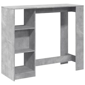 vidaXL Tavolo Bar Ripiano Grigio Cemento 124x46x103,5 cm Multistrato