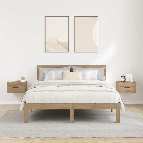 vidaXL Armadio da Notte 2 pcs rovere artigianale 35 x 35 x 20 cm