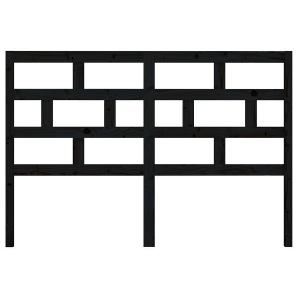 vidaXL Testiera per Letto Nera 126x4x100 cm in Legno Massello di Pino